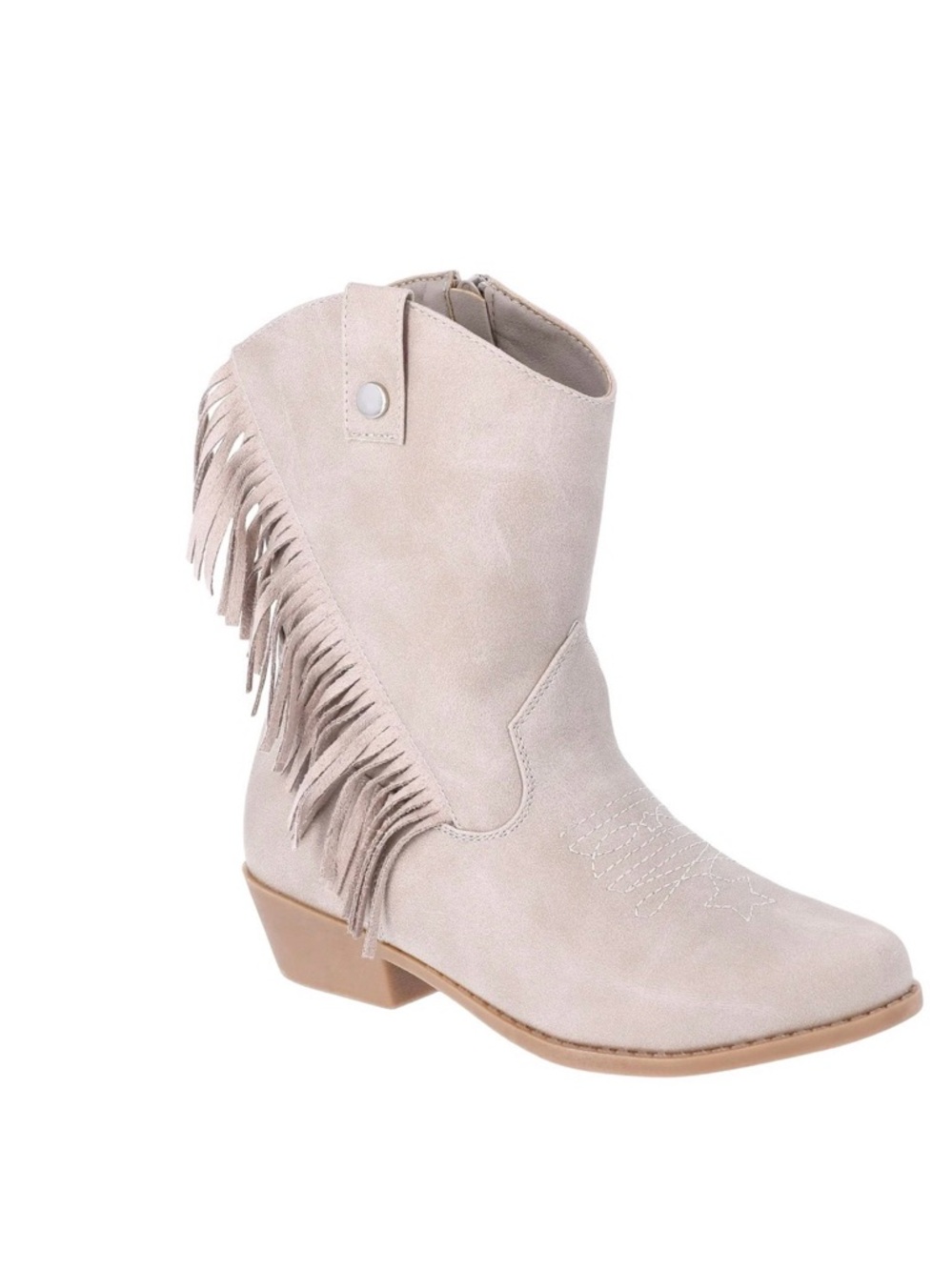 Justice Girls Beige Fringe Western Boots